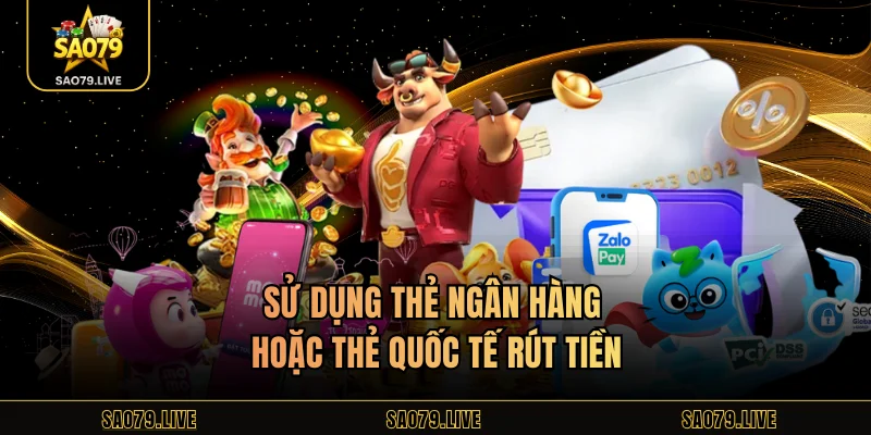 Sử dụng thẻ ngân hàng hoặc thẻ quốc tế rút tiền
